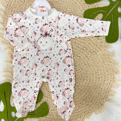 Macacão Trape Zape - Lua e estrelas Off White, Bordô e Rose